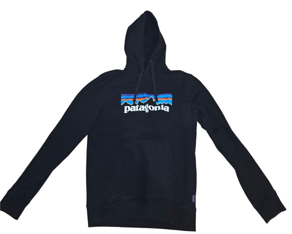Patagonia Uprisal Black Fleece Pullover Hoodie Men Graphic Hooded Regular S